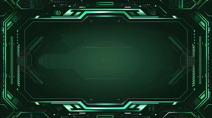 未来的なメタリックグリーンのサイバー枠11