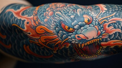 Detailed Japanese Dragon Tattoo on Arm