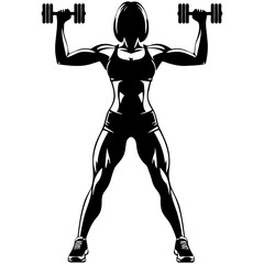 Woman Do Workouts with Dumbbells.