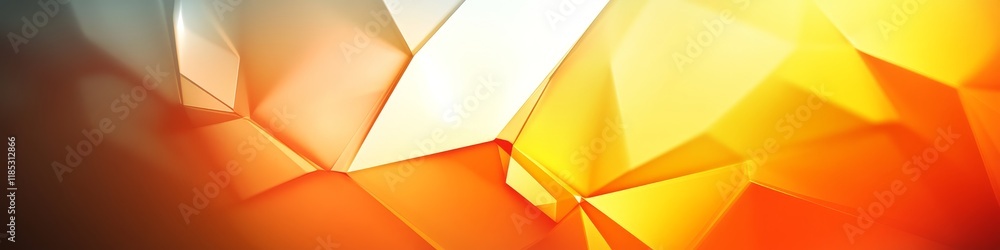 Poster vibrant abstract geometric shapes in warm colors creating a dynamic visual effect.