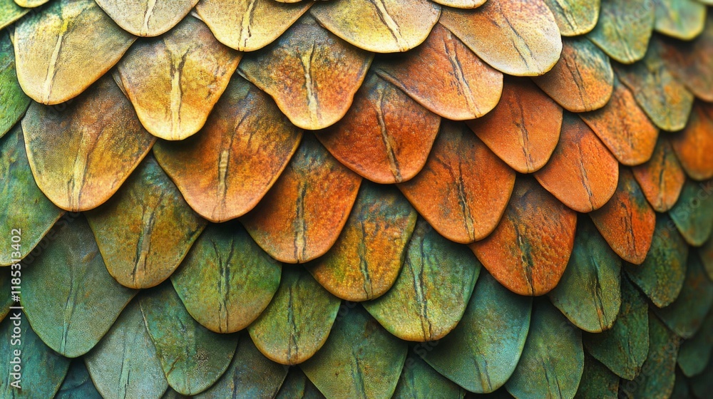 Poster intricate colorful scales texture pattern