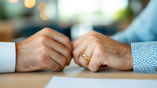 Business partners exchange ideas while reviewing a proposal in a modern office