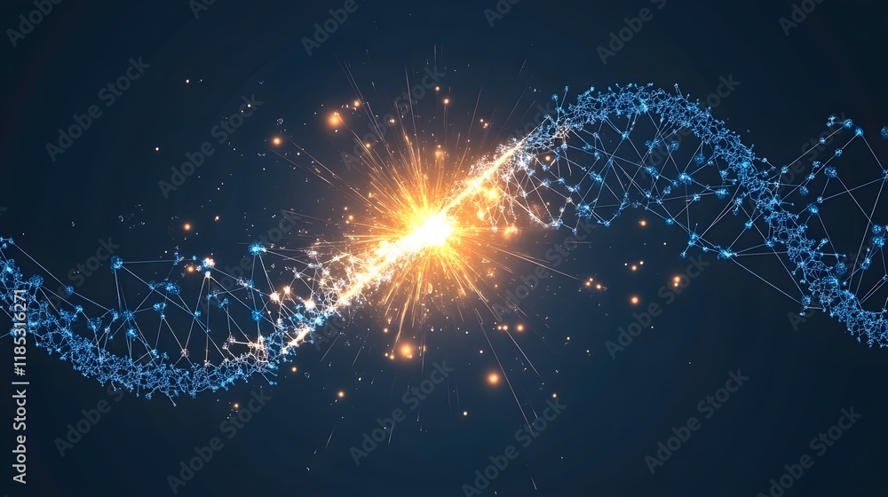 Poster abstract network connection spark burst energy