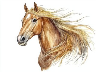 Obraz premium Majestic Watercolor Portrait of a Horse