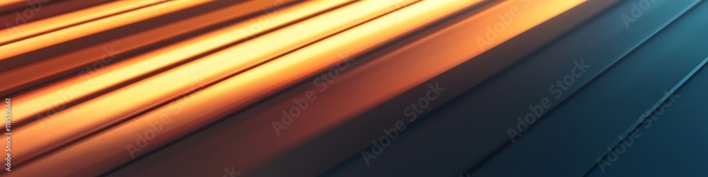 Poster abstract image featuring gradient lines in warm and cool tones.