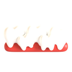 crowded teeth 3d icon illustration