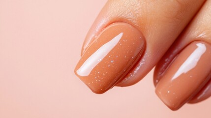 Fototapeta premium Captivating shimmer with delicate glitter on elegant nails