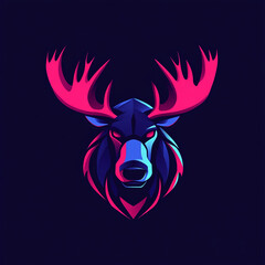 Geometric Moose illustration sports team logo