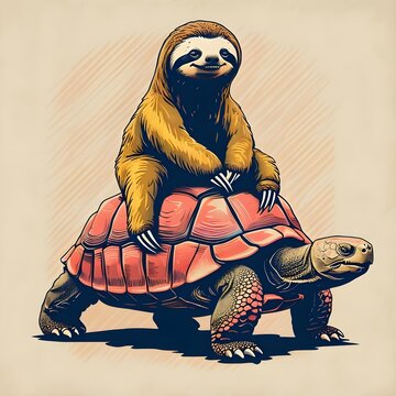 동물 느림보 거북이 나무늘보 sloth comic 캐릭터 cute 귀요미 turtle 어부바 익살 재미 cartoon 일러스트 삽화 도안 story 야생동물 art 미화 무해력, animation 