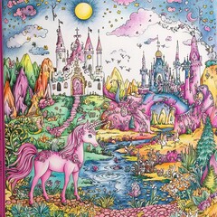 Whimsical Intricate Coloring Book Illustration