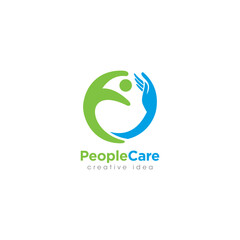 Creative People Care Concept Logo Design Template