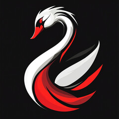 Naklejka premium Geometric Swan illustration sports team logo