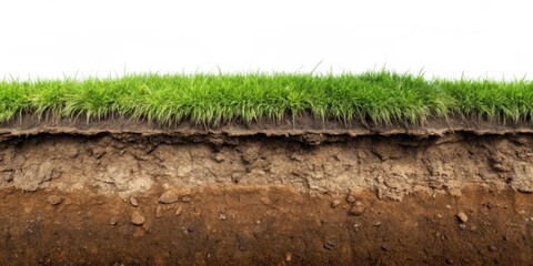 Underground soil layer with erosion ground and grass on top, underground, soil, layer, erosion, ground, grass