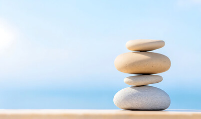 stack of stones-generative ai