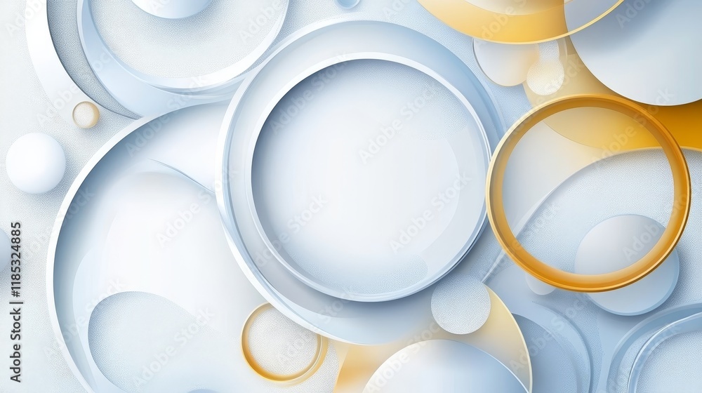Poster abstract design featuring overlapping circles in soft colors, ideal for backgrounds or graphics.