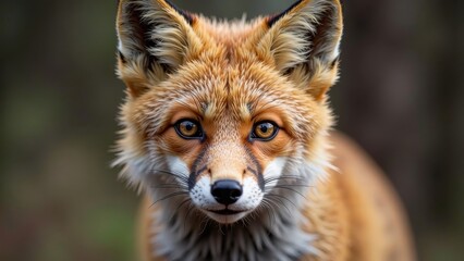 Fototapeta premium A vibrant, dripping-wet fox locks eyes with you, its bright orange coat glistening in the outdoor light
