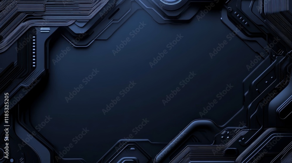 Aufkleber a dark, futuristic background with circuit-like designs, suitable for tech-related graphics.