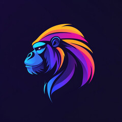 Gorilla illustration sports team logo