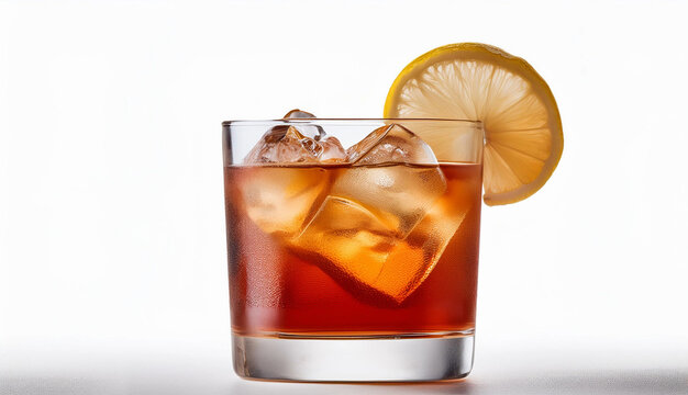 C&oacute;ctel de campari con hielo y menta