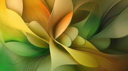 Obraz premium Abstract Swirling Green and Yellow Hues Digital Art Print Modern Minimalist Wall Decor