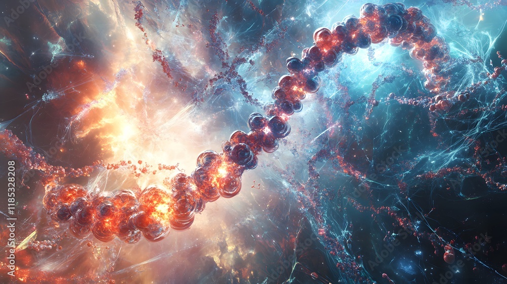 Poster celestial nebula cosmic string formation event