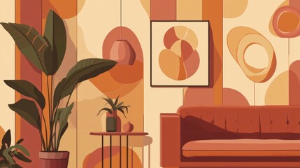 70s poster background vector. retro wall decoration, groovy, trippy, colorful line. Vintage hippie wall art for interior, decorative, banner, cover, card.
