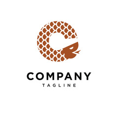 Letter C Wood Snake Logo Icon vector