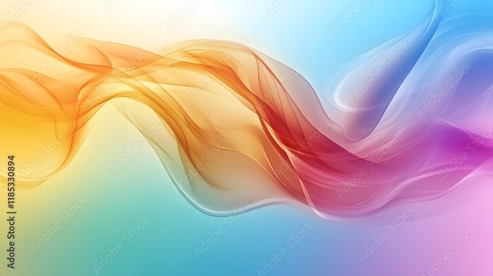 Poster abstract colorful waves flowing smoothly across a background