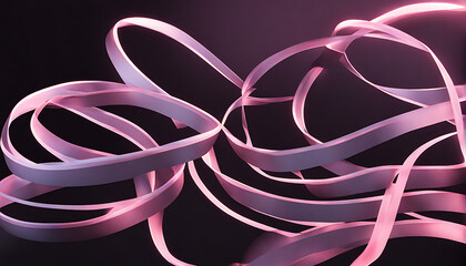 glowing 3d ribbons in a shadowy background