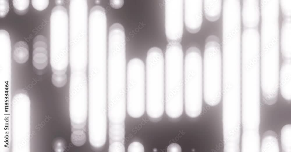 Poster motion background of white bokeh light with array form isolated on black background, simultaneous mo