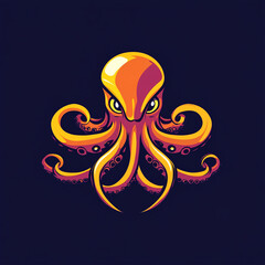 Octopus illustration sports team logo