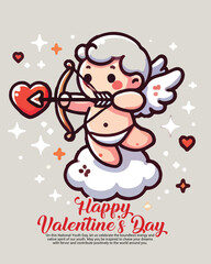 Happy Valentines Day with a romantic love social media post template banner

