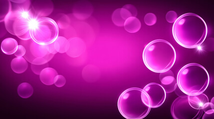 Glowing pink bubbles on vibrant abstract background