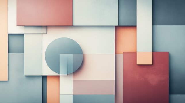 113.A professional report template with a grid-based layout, integrating symmetrical geometric patterns and muted color tones, ideal for corporate branding.