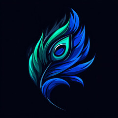 Obraz premium Peacock Feather illustration sports team logo