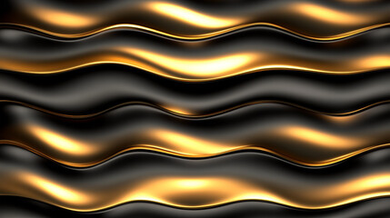Golden waves on black background create luxurious feel