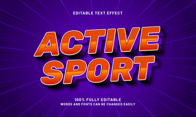 active sport editable text effects with a run and sport theme