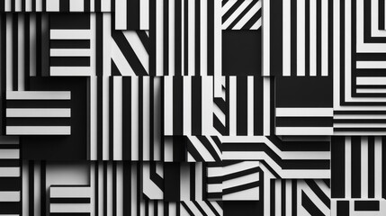 A visually striking 3d geometric pattern designed for wallpaper use its monochrome color scheme offers a modern and minimalist aesthetic, ideal for interior design and decoration purposes