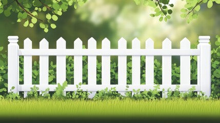 white fence and green grass