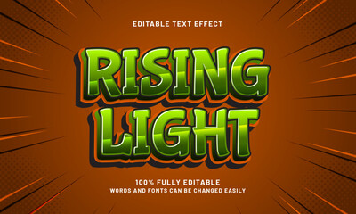 rising light editable text effects with a optimistic and good theme