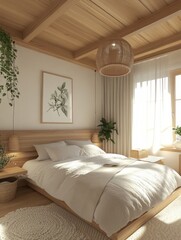Serene Minimalist Bedroom Design With Wooden Accents