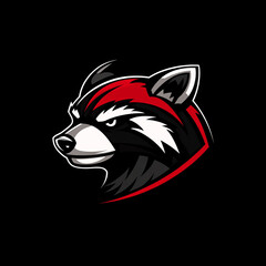 Raccoon illustration sports team logo