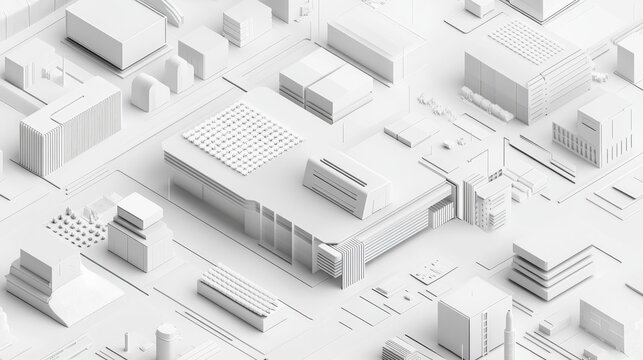 108.A catalog cover design using isometric cubes and grids in a sleek monochrome theme, paired with minimalist typography for a refined and professional style.