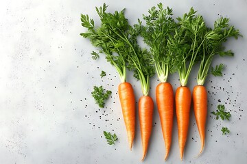 Harvesting fresh carrots in a bright kitchen food photography vibrant environment close-up view