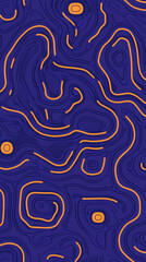 Obraz premium Abstract blue and orange pattern with wavy lines