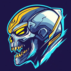 Skeleton illustration sports team logo