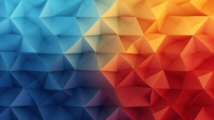 Obraz premium Abstract Low Poly Geometric Background Texture with Blue Orange and Red Color Gradient