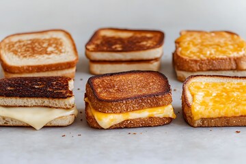 Grilled cheese sandwiches kitchen food photography cozy setting close-up comfort food appeal