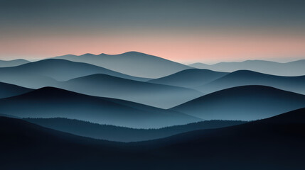 Fototapeta premium Serene Twilight Mountainscape 