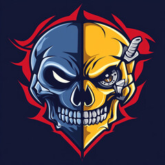 Skull and Clock Sleeve illustration sports team logo